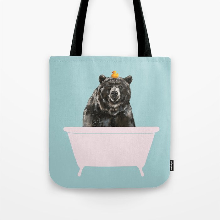 Big Bear in Bathtub Tote Bag