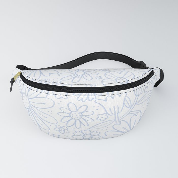 Blue Daisy Floral Pattern Fanny Pack