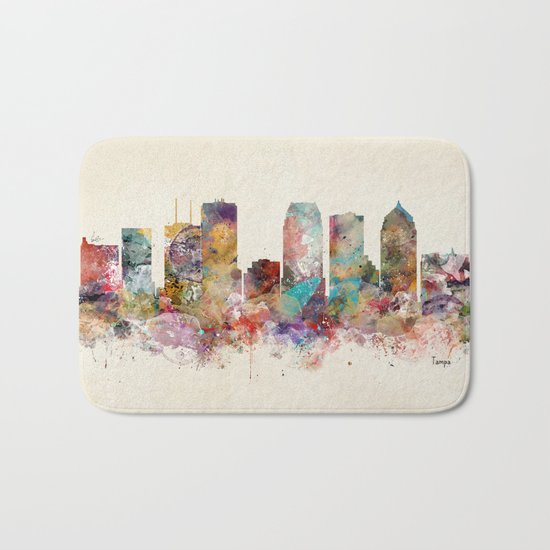 tampa florida skyline Bath Mat