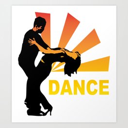 dancing couple silhouette - brazilian zouk Art Print