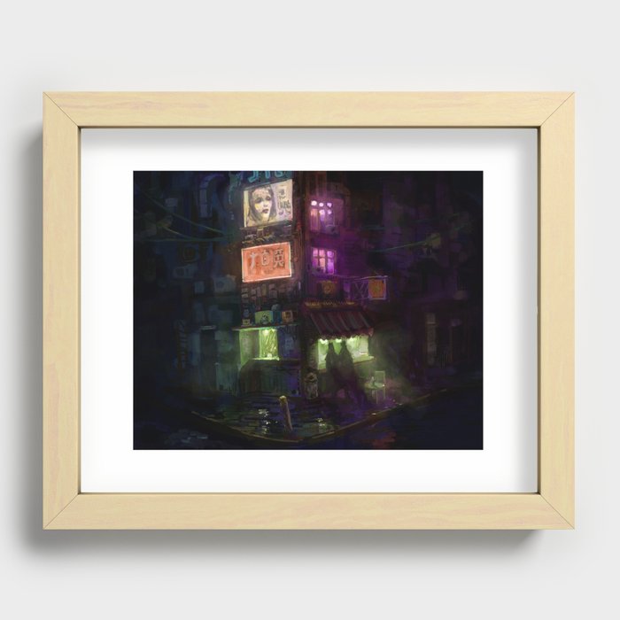 Late Night Ramen in SuperAwesomeCity Recessed Framed Print