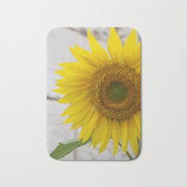 Floral sunflower art print - summer yellow flower - nature and travel photography Bath Mat