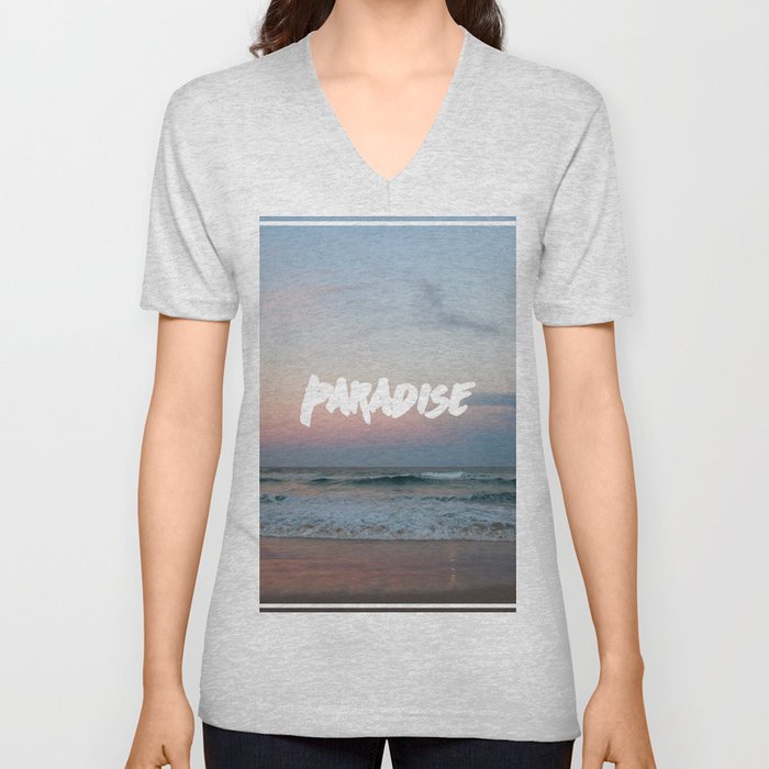 Paradise on the beach V Neck T Shirt