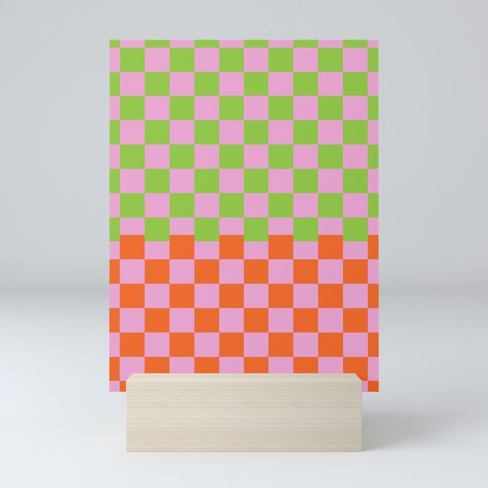 60s Colorful Groovy Checker Mini Art Print