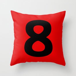 Number 8 (Black & Red) Throw Pillow