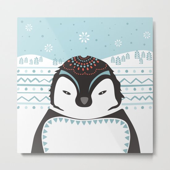 Messer Pinguino Metal Print