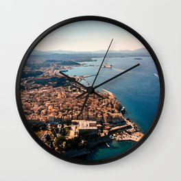 Corfu Kerkira from above Wall Clock