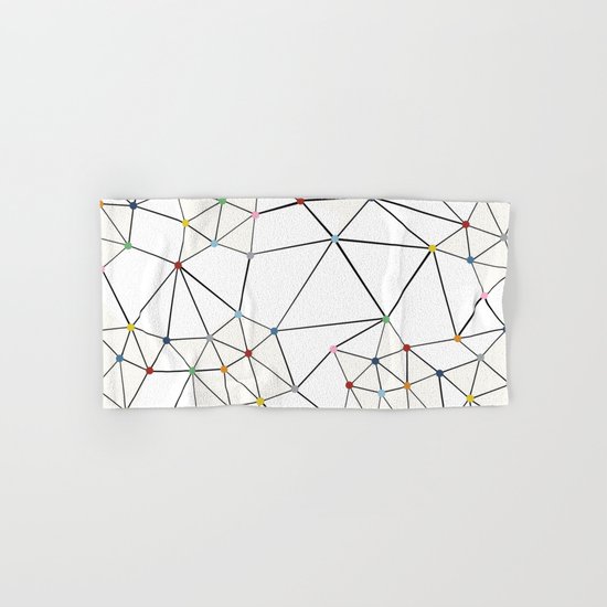 Seg with Color Spots White Hand & Bath Towel