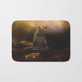 Roaring grizzly bear Bath Mat | Bear, Bears, Roaringbear, Photomontage, Brownbear, Animal, Wildanimal, Grizzlybear, Collage, Digital 