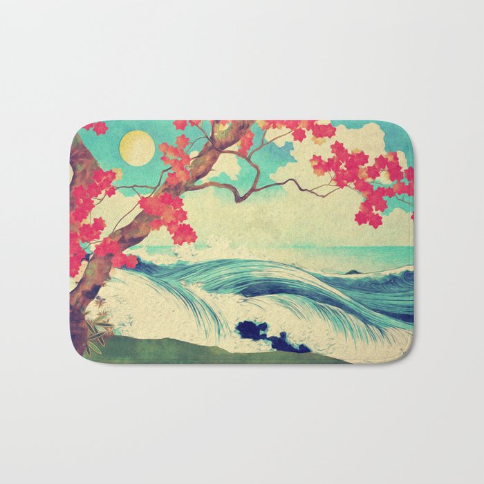 Waking to the Wild and Beautiful Ocean of Dhin - Nature Landscape Bath Mat