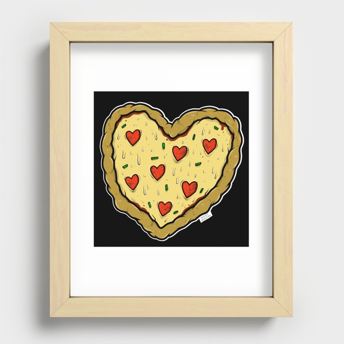 Valentines Day Pizza Pizza Recessed Framed Print