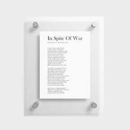 In Spite Of War - Angela Morgan Poem - Literature - Typography Print 1 Floating Acrylic Print
