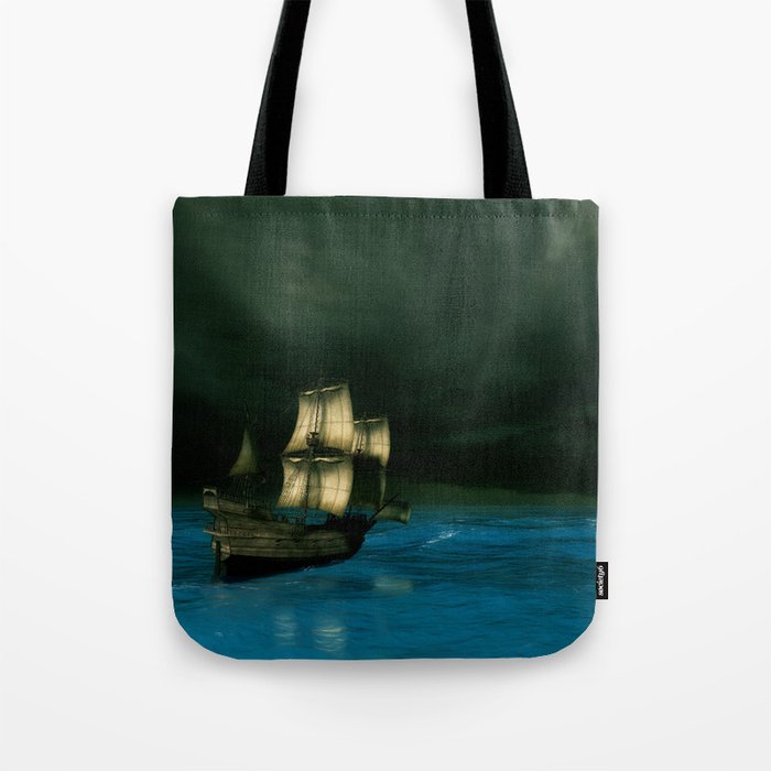 Eerie Calm - Ocean Storm - Nautical Decor Tote Bag