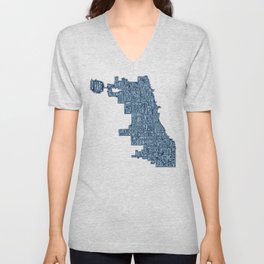 Chicago Neighborhood Map V Neck T Shirt