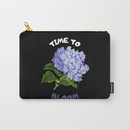 Time to bloom violet floral design Carry-All Pouch