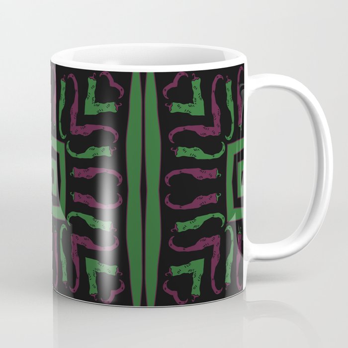 Circular pattern with hot peppers. Hand drawn. Coffee Mug
