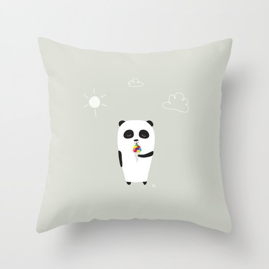 The Happy Ice Cream Throw Pillow
