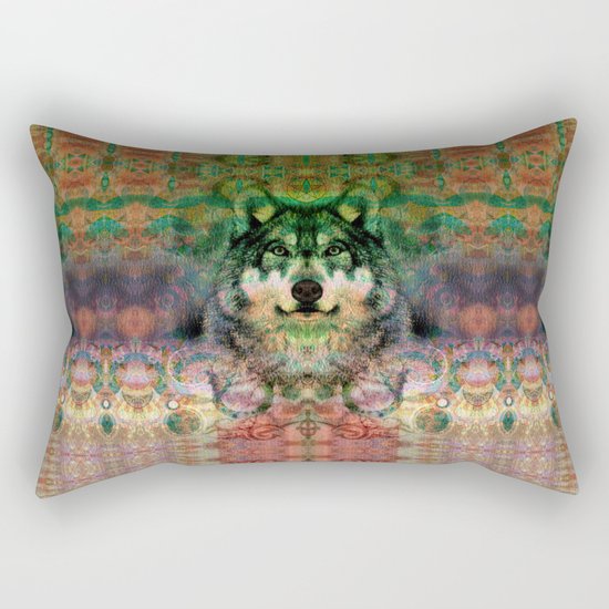 Desert Wolf Rectangular Pillow