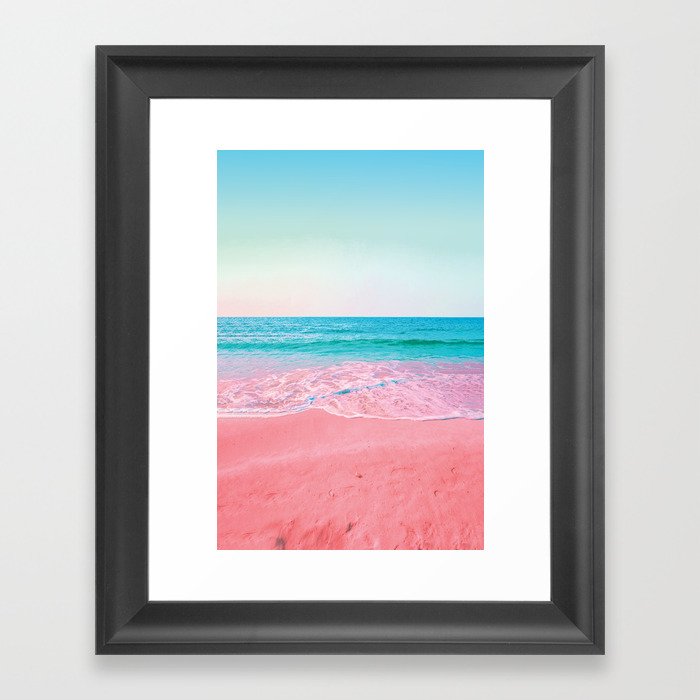 Pastel Ocean View - California Beach Framed Art Print