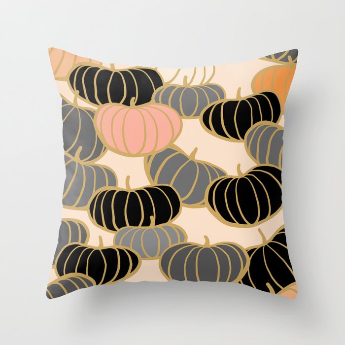Retro Pumpkin Pattern 1 Throw Pillow