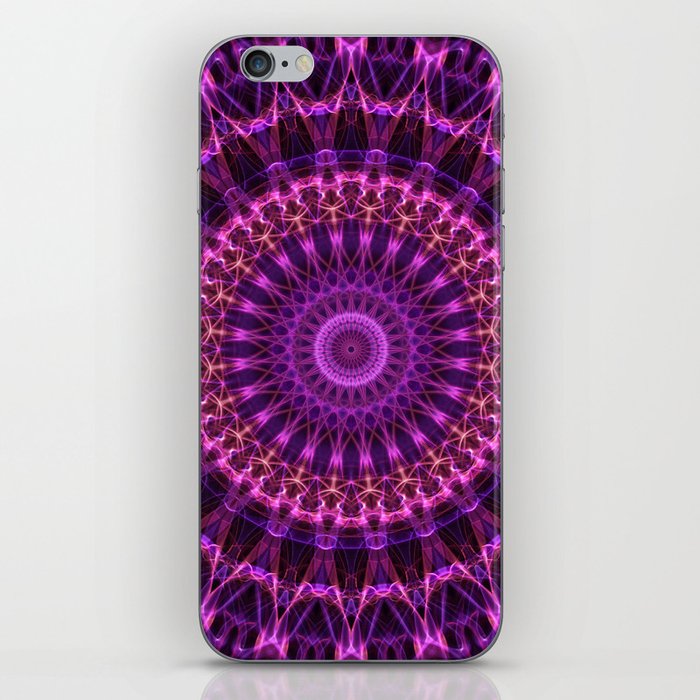 Dark and light violet tones mandala iPhone Skin