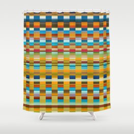 Modern Colorful Check Grid Pattern Shower Curtain