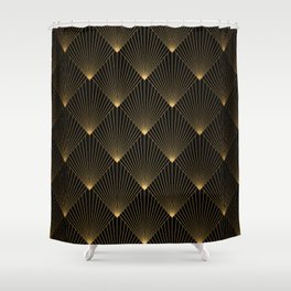 Seamless black and gold art deco pattern Shower Curtain