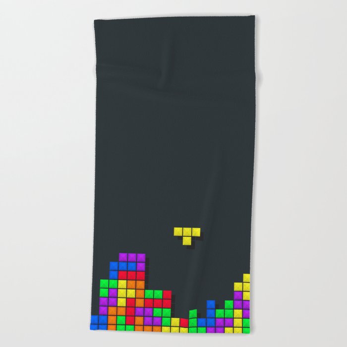Tetris print design Beach Towel