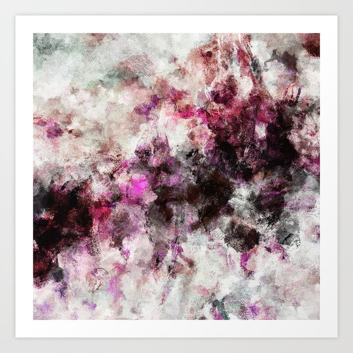 Modern Abstract Painting In Purple And Pink Tones Art Print By