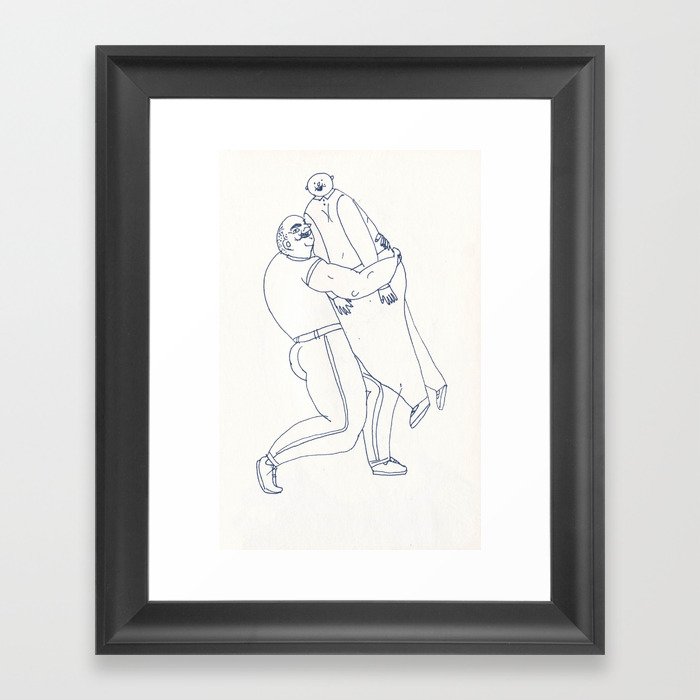 a hug Framed Art Print