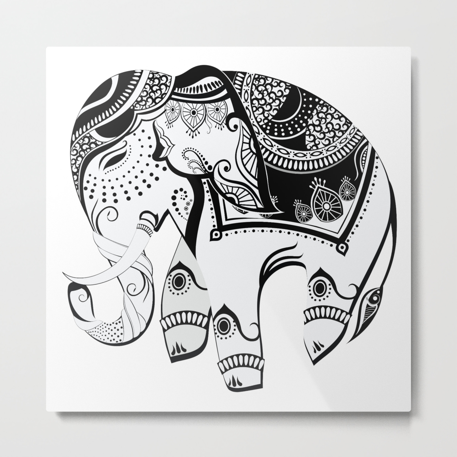 Abstract Design Indian Elephant Metal Print By Debadityap Society6