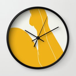 Nude in yellow 3 Wall Clock | Figure, Yellow, Cubism, Adult, Painting, Anatomy, Woman, Nude, Abstract, Curated 