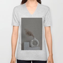 Glitter Aesthetic Pampas Grass Vase V Neck T Shirt