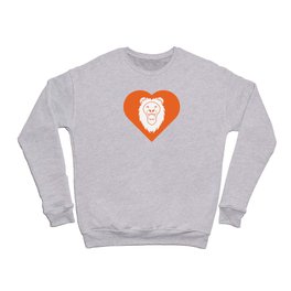 Lion Mascot Cares Orange Crewneck Sweatshirt