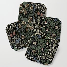 William Morris Vintage Blackthorn Dark Green 1892 Coaster