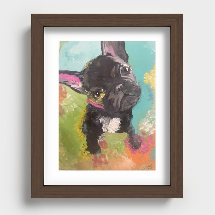 Frenchie Love Recessed Framed Print