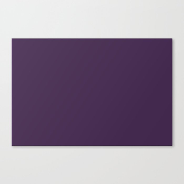 Fig Purple Solid Color Popular Hues Patternless Shades of Purple Collection - Hex Value #43294D Canvas Print