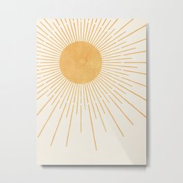 Sun #08 Yellow Metal Print | Boho, Midcentury, Minimalist, Yellowsun, Rustic, Sunnyday, Sunrise, Sunshine, Sunset, Verticalsun 