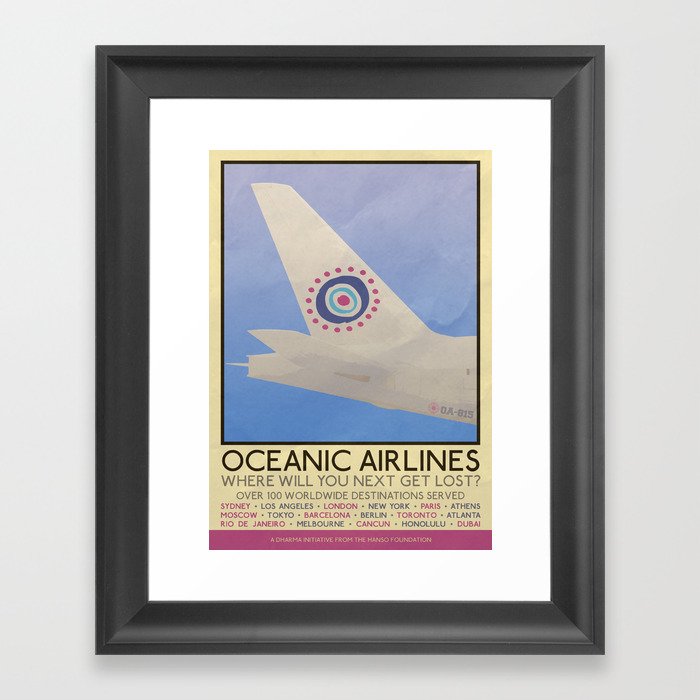Silver Screen Tourism: OCEANIC AIRLINES / LOST Framed Art Print