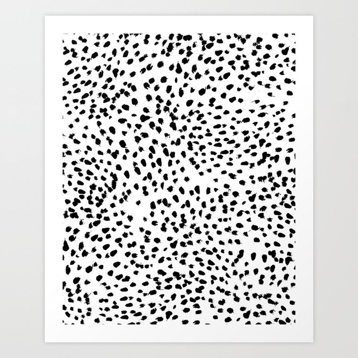 Nadia - Black and White, Animal Print, Dalmatian Spot, Spots, Dots, BW Kunstdrucke