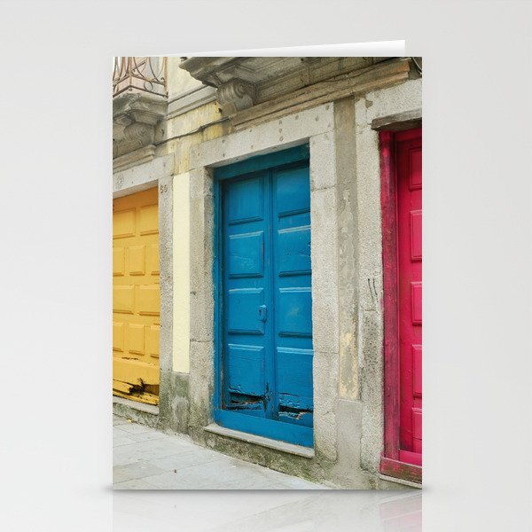 Colorful doors in Porto, Portugal Stationery Cards