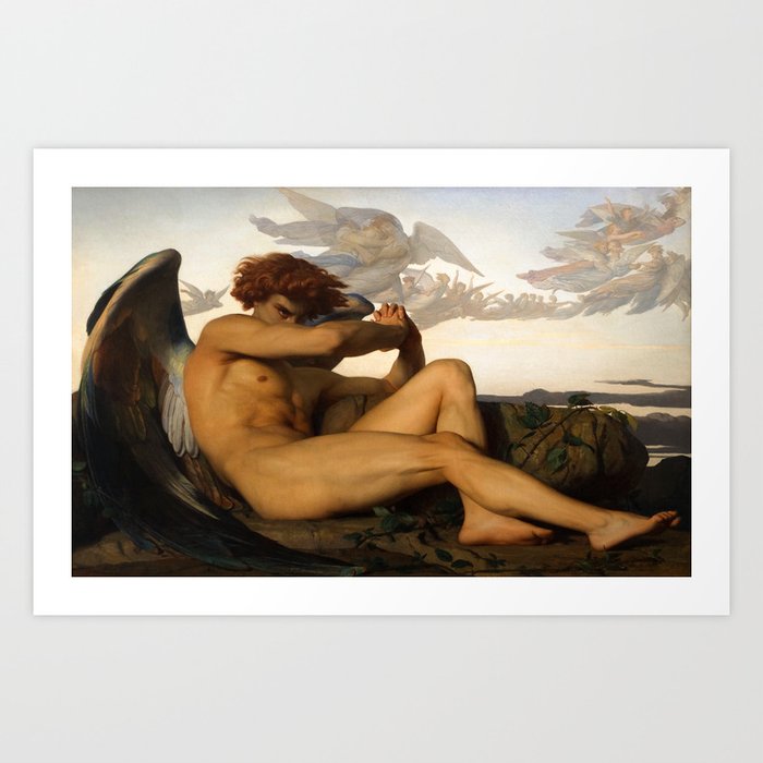 Fallen Angel, 1863 by Alexandre Cabanel Art Print by High
