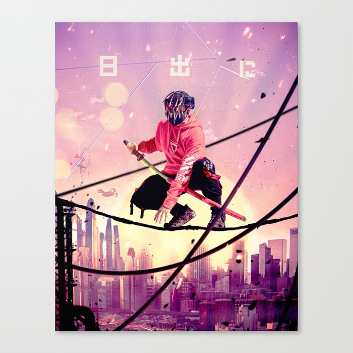 Ninja on Rooftop "Sunset" Canvas Print