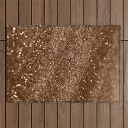 Sparkling Gold Brown Glitter Glam #2 (Faux Glitter) #shiny #decor #art #society6 Outdoor Rug