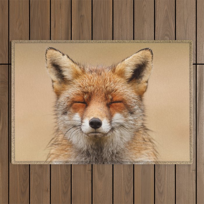 Zen Fox Fox smiling) Outdoor Rug by Roeselien www.roeselien.nl | Society6