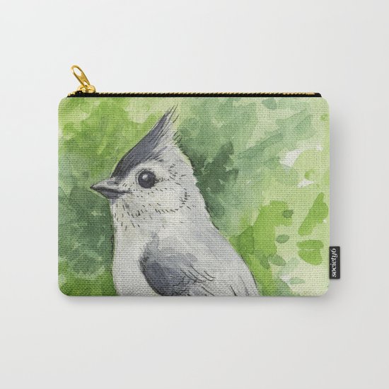 Titmouse bird watercolor Carry-All Pouch