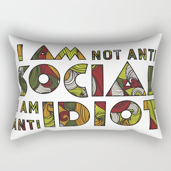 Social Sarcastic Typography Design Rectangular Pillow