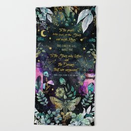 ACOTAR Quote Art To the Stars Who Listen Beach Towel