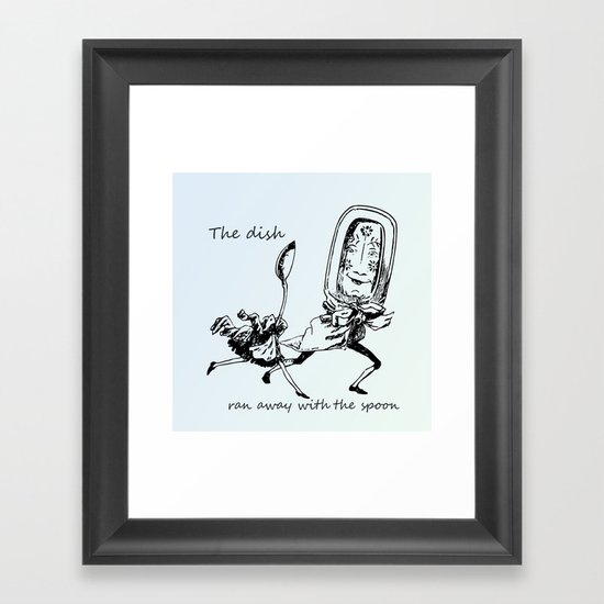 Vintage Dish and the Spoon Framed Art Print