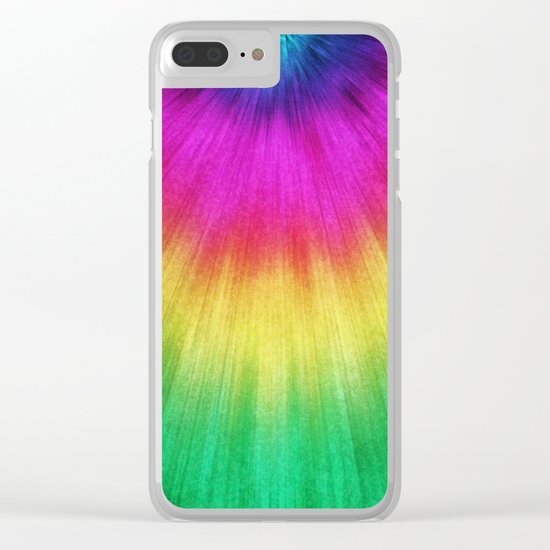 Colorful Starburst Tie Dye Clear iPhone Case